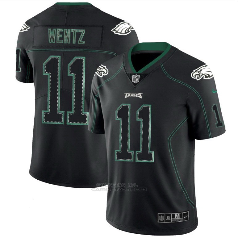 Camiseta NFL Limited Hombre Philadelphia Eagles 11 Carson Wentz Negro